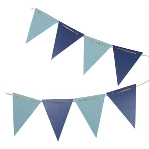 Zooyoo 20 Feet Blue And Light Blue Pennant Banner Paper Triangle Flags Bunting For Baby Birthday Party Wedding Decor Baby Sho