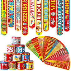 Junkin 40 Pcs Carnival Party Favors Circus Carnival Clown Animal Slap Bracelets Wristbands Christmas Carnival Theme Party Decorations Supplies For Birthday Baby Showers Rewards