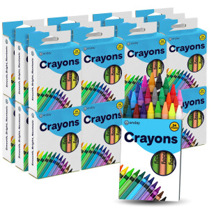 Enday Crayons 24 Count Box Of Crayons For Kids Easy To Hold Toddler Crayon Premium Non Toxic 24 Color Crayons For Kids Teache