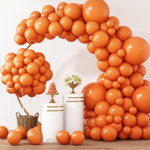 Rubfac 129Pcs Orange Balloons Different Sizes 1812105 Inches For Garland Arch Burnt Orange Latex Balloons For Birthday Party