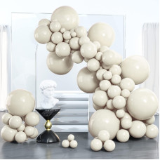 Partywoo White Sand Balloons 100 Pcs Boho White Balloons Different Sizes Pack Of 18 Inch 12 Inch 10 Inch 5 Inch Sand White Ball