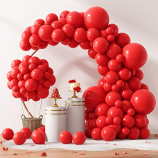 Rubfac 129Pcs Red Balloons Different Sizes 18 12 10 5 Inch For Garland Arch Premium Red Latex Balloons For Birthday Party Weddi