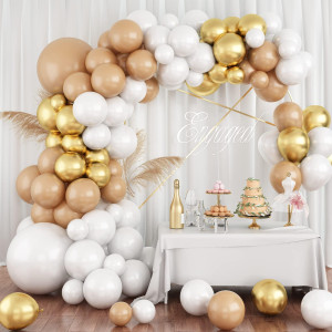 Gremag Nude White Balloon Arch Kit 102Pcs Nude Gold Balloon Garland Wedding Decorations 5 10 12 18 Inch Latex Balloons Diy Bac