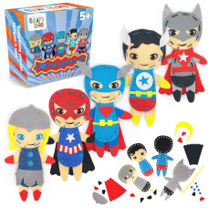 Craftiloo Superhero Sewing Kits For Little Kids 5 Easy Projects For Children Beginners Sewing Kit Kid Crafts Make Your Own Felt