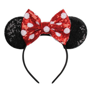 Karett Mouse Ears Bow Headbands Sparkle Mouse Ears Headband Glitter Hair Band For Party Princess Decoration Cosplay Costume