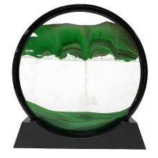 Secertmu Moving Sand Art 3D Dynamic Art Liquid Motion Picture Round Glass Deep Sea Sandscape Relaxing Home And Office Decorati