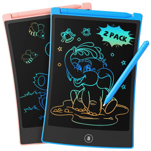 Tekfun Kids Toys 2Pcs Lcd Writing Tablet With 4 Stylus 85In Erasable Doodle Board Mess Free Drawing Pad For Kids Car Trip Ed