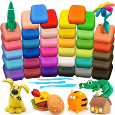 Magic Clay Air Dry Clay 36 Colors Modeling Clay For Kids With Tools Soft Ultra Light Toys Gifts For Age 3 4 5 6 7 8 Year