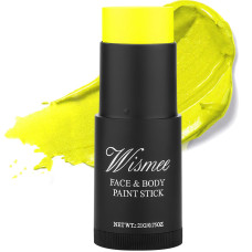 Wismee Uv Neon Yellow Face Paint Stick Nontoxic Oil Based Face Makeup Body Paint Stick High Pigmented Face Paint Makeup Crayons