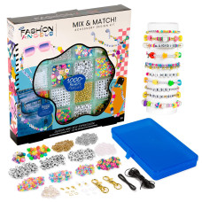 Fashion Angels Mix Match Accessory Design Kit 1000 Clay Bead Bracelet Kit With Bead Box Organizer And String For Bracelet M