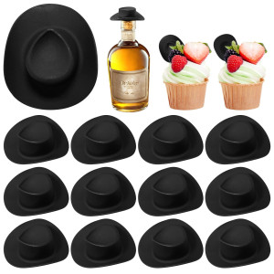 Hkacsthi 30 Pieces Mini Western Cowboy Hat Cowgirl Hat Doll Hats Plastic Cute Doll Hats Decoration Accessories For Party Black