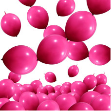 100 Pcs Link Balloon Linking Balloon Latex Linkable Balloons Connected Wedding Party Decoration Rose Red 10 Inch