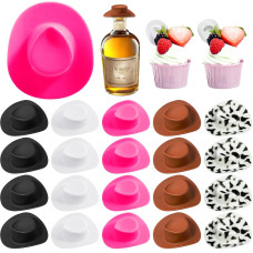 Hkacsthi 30 Pieces Mini Western Cowboy Hat Cowgirl Hat Doll Hats Plastic Cute Doll Hats Decoration Accessories For Party Mixed