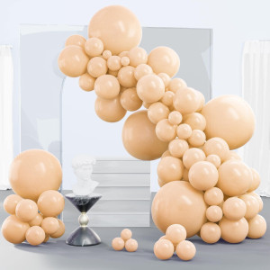 Partywoo Nude Balloons 140 Pcs Boho Apricot Balloons Different Sizes Pack Of 18 Inch 12 Inch 10 Inch 5 Inch Beige Balloons For