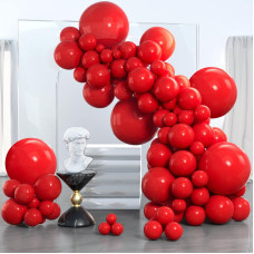 Partywoo Red Balloons 140 Pcs Matte Red Balloons Different Sizes Pack Of 18 Inch 12 Inch 10 Inch 5 Inch Red Latex Balloons For