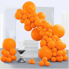 Partywoo Tangerine Orange Balloons 140 Pcs Dark Orange Balloons Different Sizes Pack Of 18 Inch 12 Inch 10 Inch 5 Inch Deep Ora