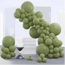 Partywoo Sage Green Balloons 140 Pcs Boho Green Balloons Different Sizes Pack Of 18 Inch 12 Inch 10 Inch 5 Inch Matte Green Bal