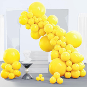 Partywoo Yellow Balloons 140 Pcs Matte Yellow Balloons Different Sizes Pack Of 18 Inch 12 Inch 10 Inch 5 Inch Yellow Latex Ball