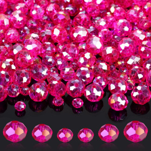 Willbond 600 Pcs Crystal Glass Beads For Jewelry Making Bulk Faceted Gemstone Rondelle Beads Loose Beads For Halloween Bracelet