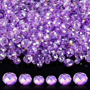 Willbond 600 Pcs Crystal Glass Beads For Jewelry Making Bulk Faceted Gemstone Rondelle Beads Loose Beads For Halloween Bracelet