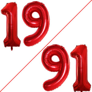 Goer Number 19 Balloons For 19Th Birthday Sweet 19 Party Decorations 42 Inch Jumbo Foil Helium 91 Balloons For 91St Birthday Par