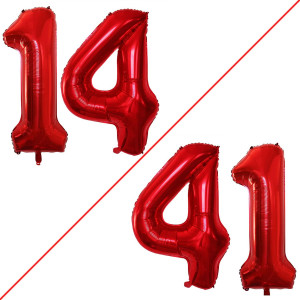 Goer Number 14 Balloons For 14Th Birthday Sweet 14 Party Decorations 42 Inch Jumbo Foil Helium 41 Balloons For 41St Birthday Par