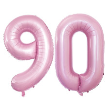 Goer Number 90 Balloons For 90Th Birthday Party Decorations 42 Inch Jumbo Foil Helium Balloons For 90Th Anniversary Light Pink