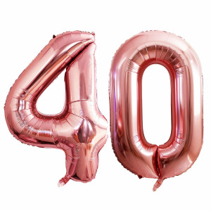 Goer Number 40 Balloons For 40Th Birthday Party Decorations 42 Inch Jumbo Foil Helium Balloons For 40Th Anniversary Rose Gold