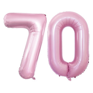 Goer Number 70 Balloons For 70Th Birthday Party Decorations 42 Inch Jumbo Foil Helium Balloons For 70Th Anniversary Light Pink