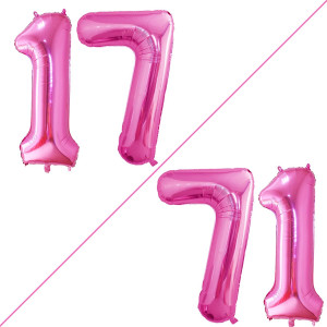 Goer Number 17 Balloons For 17Th Birthday Sweet 17 Party Decorations 42 Inch Jumbo Foil Helium 71 Balloons For 71St Birthday Par