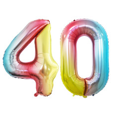 Goer Number 40 Balloons For 40Th Birthday Party Decorations 42 Inch Jumbo Foil Helium Balloons For 40Th Anniversary Rainbow