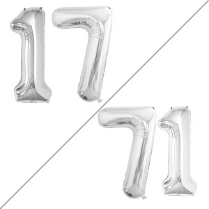 Goer Number 17 Balloons For 17Th Birthday Sweet 17 Party Decorations 42 Inch Jumbo Foil Helium 71 Balloons For 71St Birthday Par