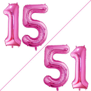 Goer Number 15 Balloons For 15Th Birthday Sweet 15 Party Decorations 42 Inch Jumbo Foil Helium 51 Balloons For 51St Birthday Par