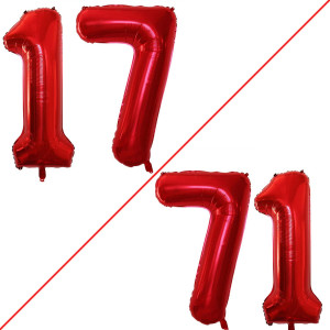 Goer Number 17 Balloons For 17Th Birthday Sweet 17 Party Decorations 42 Inch Jumbo Foil Helium 71 Balloons For 71St Birthday Par