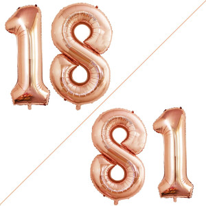 Goer Number 18 Balloons For 18Th Birthday Sweet 18 Party Decorations 42 Inch Jumbo Foil Helium 81 Balloons For 81St Birthday Par