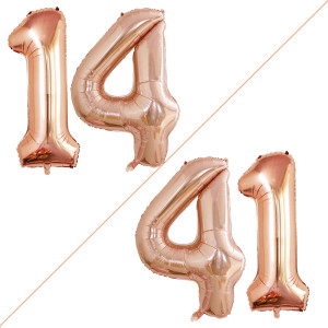 Goer Number 14 Balloons For 14Th Birthday Sweet 14 Party Decorations 42 Inch Jumbo Foil Helium 41 Balloons For 41St Birthday Par