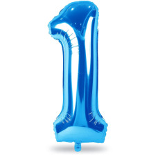 40 Blue Number 1 Balloons Giant Self Inflating Foil Number Balloons Set 09 Large Digital 1 Helium Balloon For Men Boys 1St