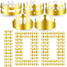 Crtiin 100 Pieces Paper Crowns Gold Birthday New Year Crowns Party Crown Bulk Paper Hats Supplies For Adultsstylish Style