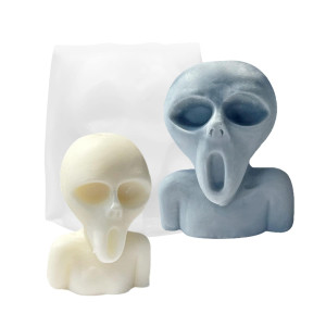 Scream Ghost Candle Mold Halloween Resin Casting Silicone Mold For Diy Aromatherapy Candles Wax Plaster Polymer Clay Decoration