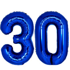 40 Inch Blue 30 Number Balloon Giant Jumbo Huge 30 Foil Mylar Helium Number Digital Balloons 30 For Women Men Mylar Balloons 30T