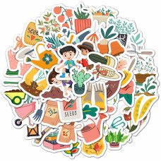 102Pcs Garden Stickers For Kids Gardening Stickers For Scrapbooking Garden Party Favors Planting Gardening Gifts For Girls F