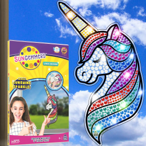 Sungemmers Big Unicorn Window Art Suncatcher Kits For Kids Unicorn Gifts For Girls Age 68 Fun Unicorn Crafts For Girls Ages