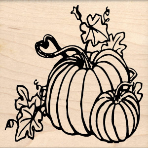 Stamps By Impression Pumpkins Autumn Fall Halloween Rubber Stamp 3X3