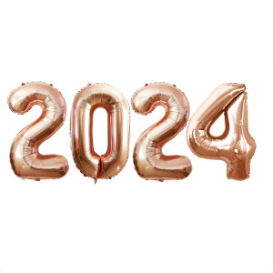 Goer 2024 Foil Number Balloons For 2024 New Year Eve Festival Party Supplies Graduation Decorations Gold 32 Inch