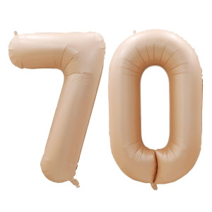 Goer Number 70 Balloons For 70Th Birthday Party Decorations 42 Inch Jumbo Foil Helium Balloons For 70Th Anniversary Caramel