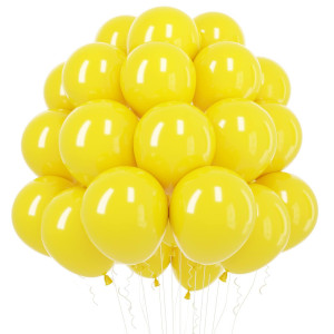 Rubfac Yellow Balloons Latex Party Balloons 100Pcs 12 Inch Yellow Helium Balloons For Sunflower Honeybee Party Birthday Gender R