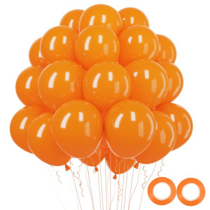 Rubfac Orange Balloons Latex Party Balloons 100Pcs 12 Inch Orange Helium Balloons For Party Decoration Like Birthday Party Bab