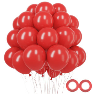 Rubfac Red Balloons Latex Party Balloons 100Pcs 12 Inch Helium Balloons For Party Decoration Like Birthday Wedding Baby Shower