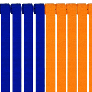 Zooyoo 81 Feet Navy Blue And Orange Party Streamers 6 Rolls Navy Blue And Orange Crepe Paper Streamers Decorations