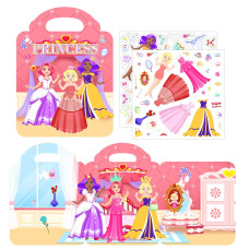 Reusable Sticker Books For Kids 24 Sticker Book Princess Dressup Theme Activity Books For Kids Toddler Girls Ages 35 Travel